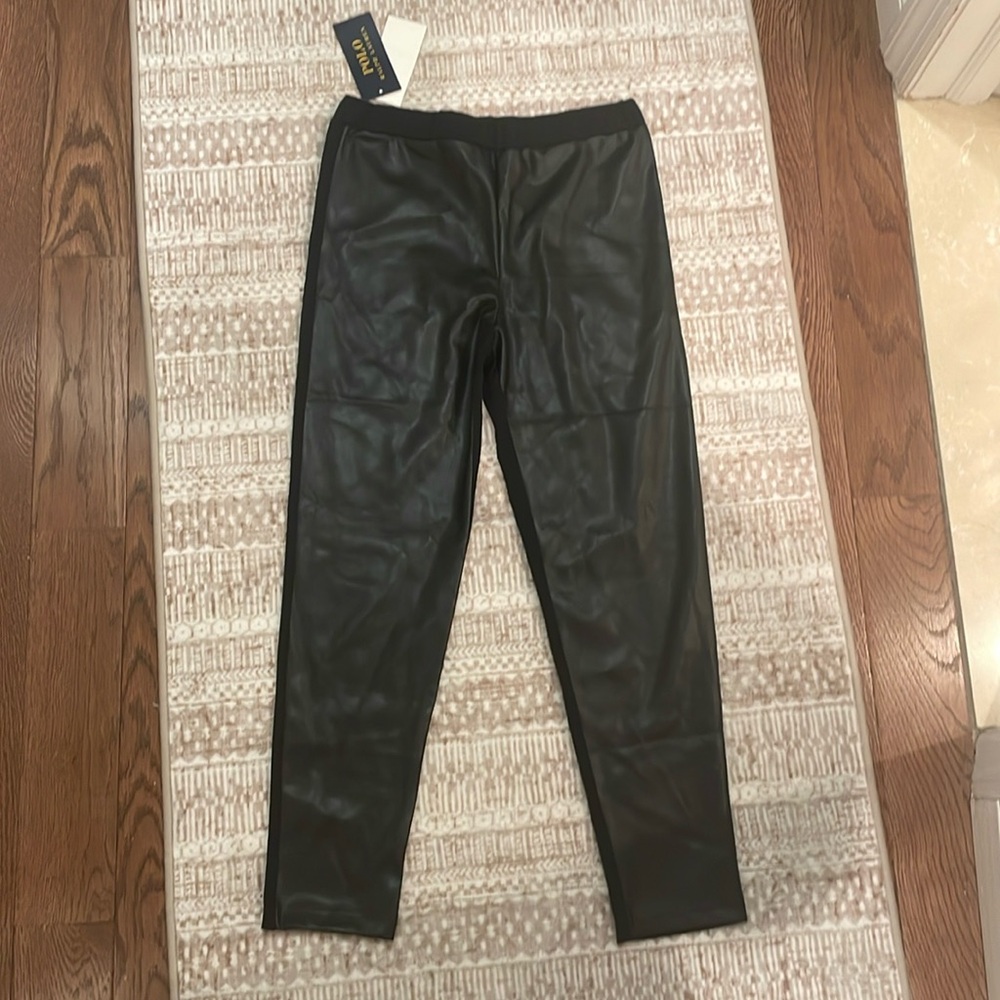 Polo Faux Learher faced leggings